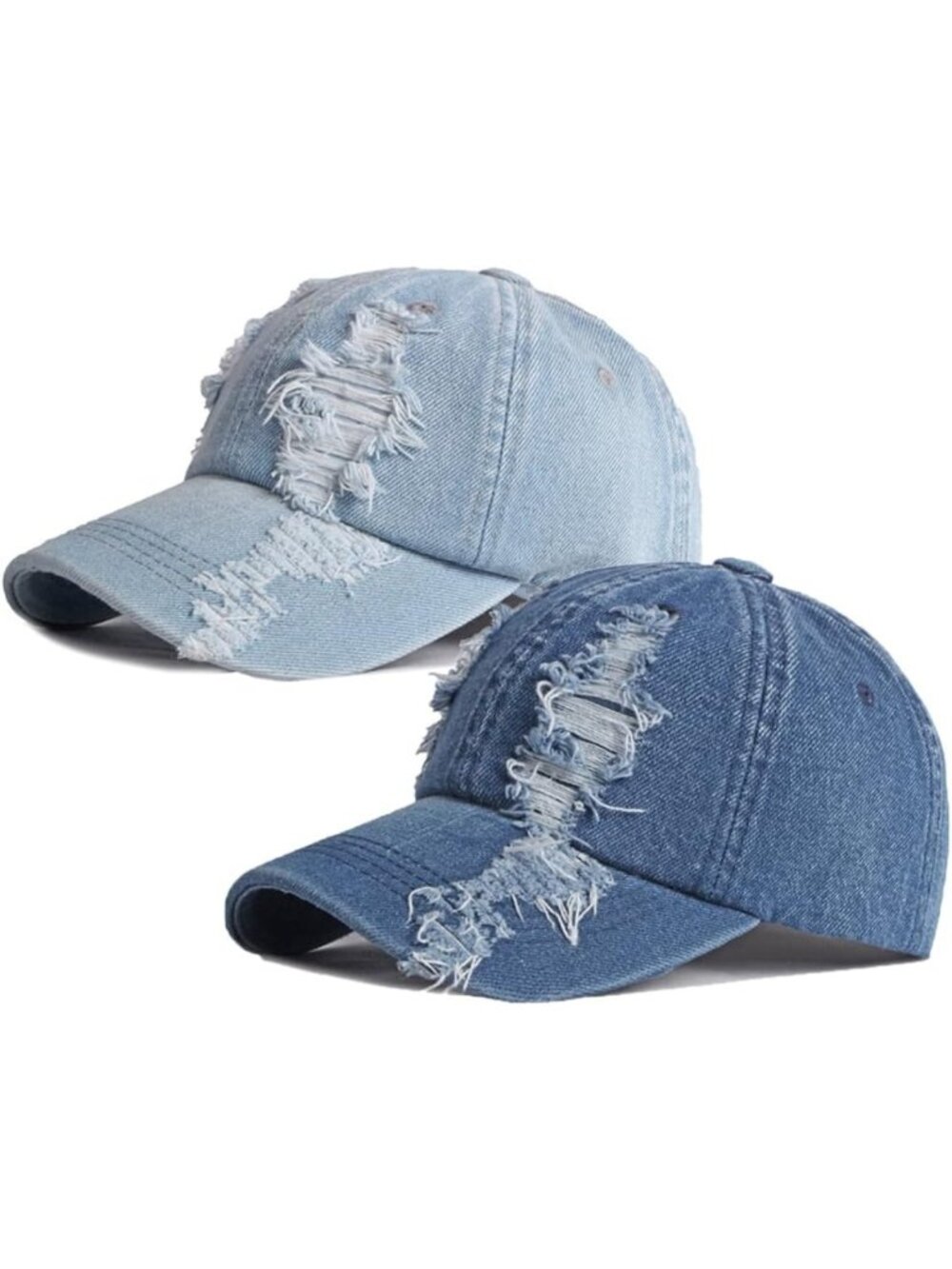 Vintage Distressed Denim Dad Hats | Unisex Baseball Caps for Trendy Style